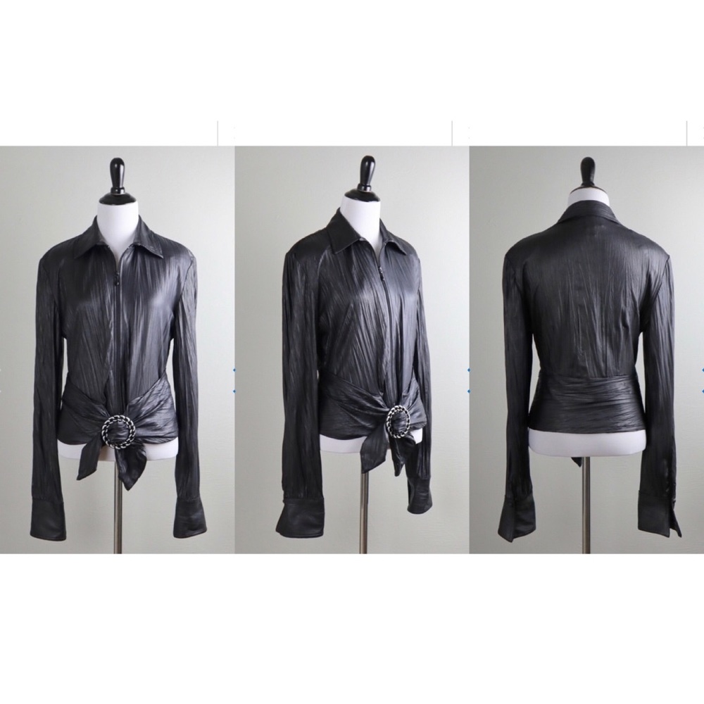 Joseph Ribkoff Buckled Zip Up